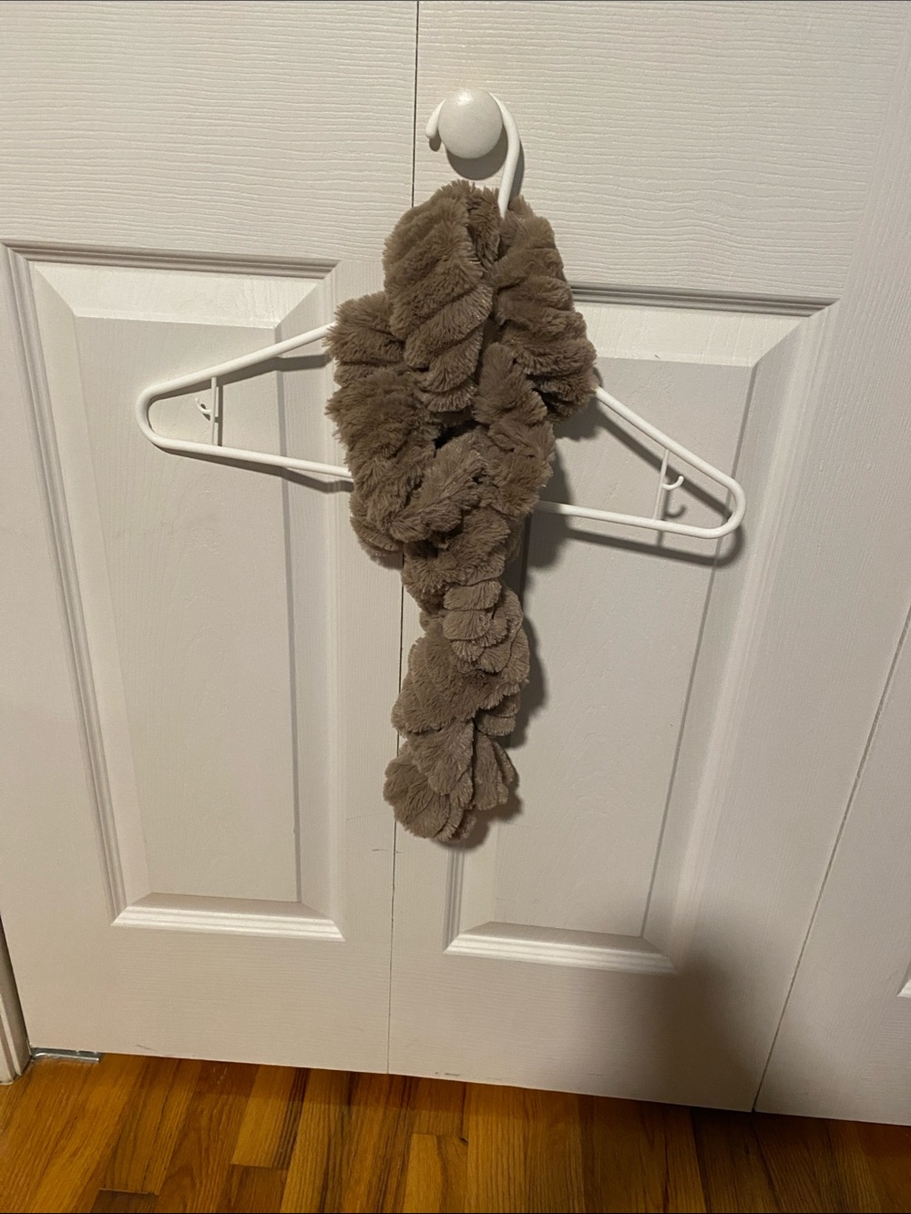 Plush Brown Faux Fur Scarf